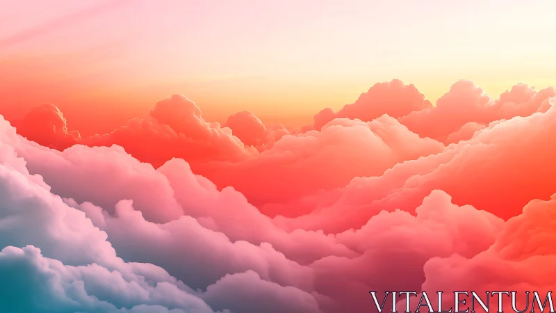 Chromatic volumetric cloudscape under gradient dawn sky.