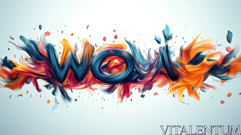Tornado letters whirl in a shout of painted wow.