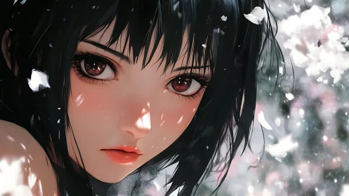 Snowlit gaze holds winter’s quiet storms in her eyes