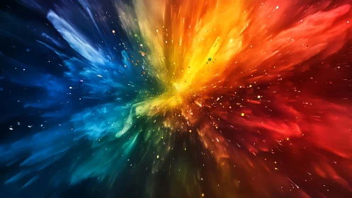 Radial multichromatic explosion captures dynamic color motion