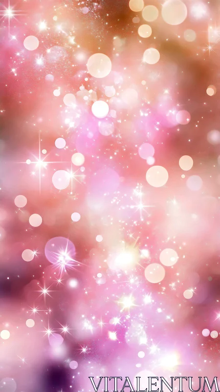 Cotton candy nebula drifts through a galaxy of glittering lights