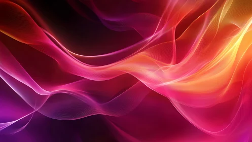 Vibrant neon wave gradients over deep magenta space.