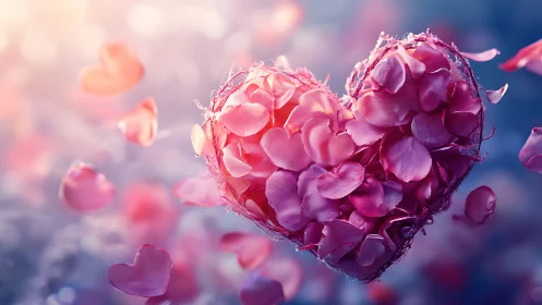 Petal-Composed Spherical Form in Gradient Background.