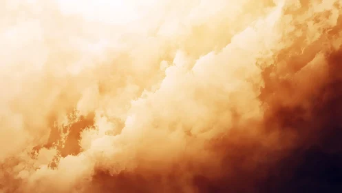 Golden orange cloudscape with dramatic glowing light.