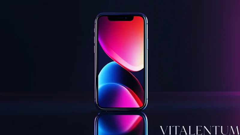 Premium Smartphone Display Rendered with Vibrant Gradient Wallpaper