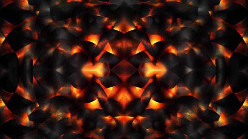 Fiery Abstract Pattern With Glowing Orange and Black Textures.