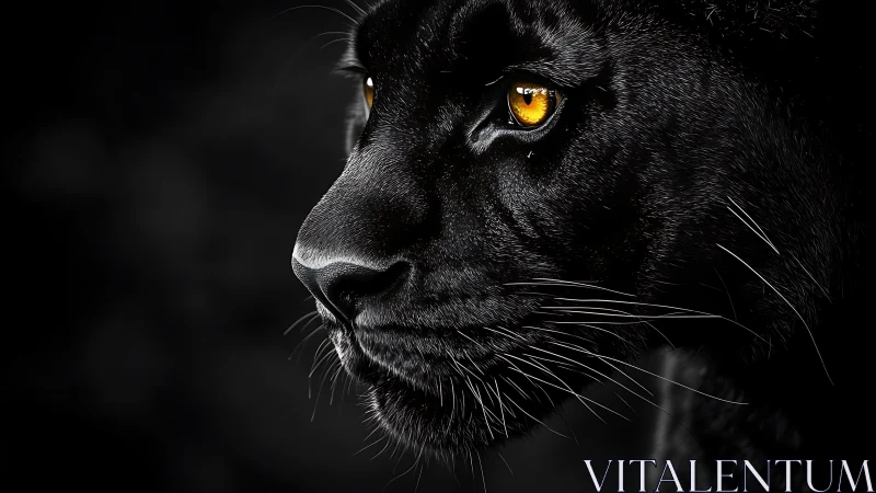 Obsidian Predator: Golden Eyes Piercing Shadows.