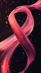 Translucent magenta ribbon looping in dynamic infinity form.