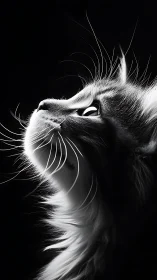 Whiskers Tilt Skyward: Cat Contemplates the Cosmic Unknown