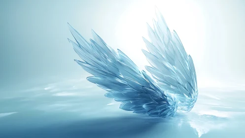 Translucent crystalline wings rendered with high-reflective caustics