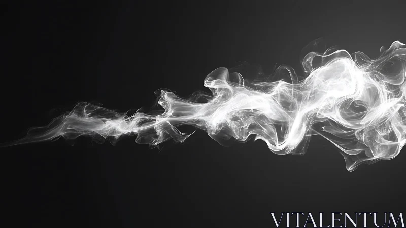 White smoke plume extends horizontally across dark field