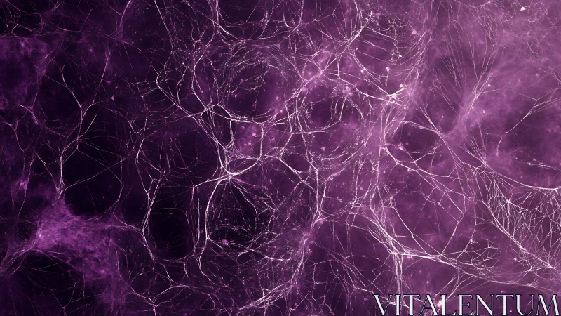Cosmic violet web drifts across a dreamy starry void