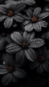 Monochromatic Daisy Cluster with Selective Rust-Orange Floral Centers.