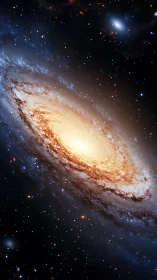 Edge-on spiral galaxy with dense luminous core and dust lanes