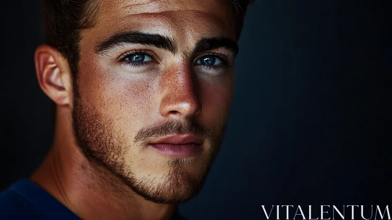 High-contrast male portrait with shallow depth and directional light