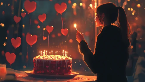 Silhouette Breathes Wishes into Floating Heart-Laden Luminescence