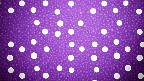 White polka dots pattern overlays textured purple digital background