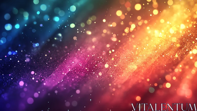 Multicolor bokeh particles with diagonal light gradients.