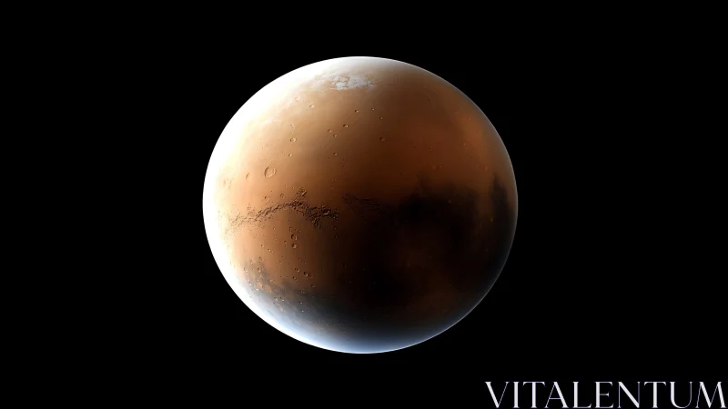 Rendered Mars-like planet with visible surface features.