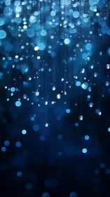 Defocused luminous droplets in suspended vertical light field.