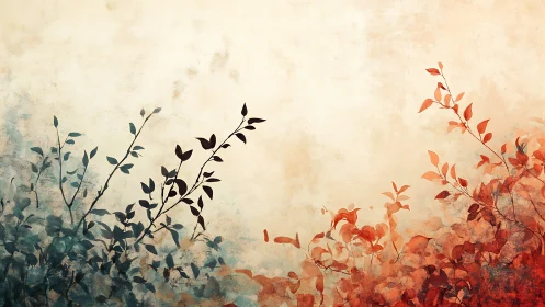 Twin seasons of painted foliage trading whispers across sky.