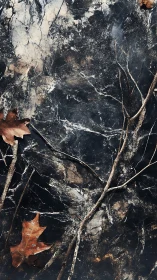 Marbled forest floor where fallen leaves sketch quiet constellations.