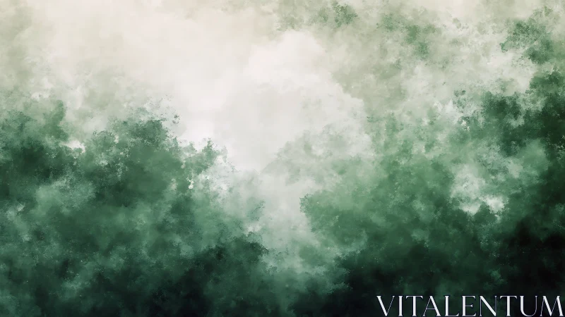 Green and white abstract cloudlike digital texture field.
