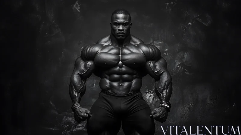 Steel-shadow titan holds a sculpted pose in stormy light