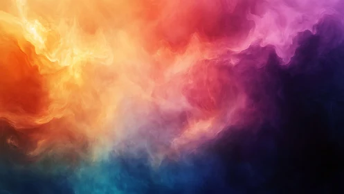 Nebula-bright color clouds drift through digital twilight