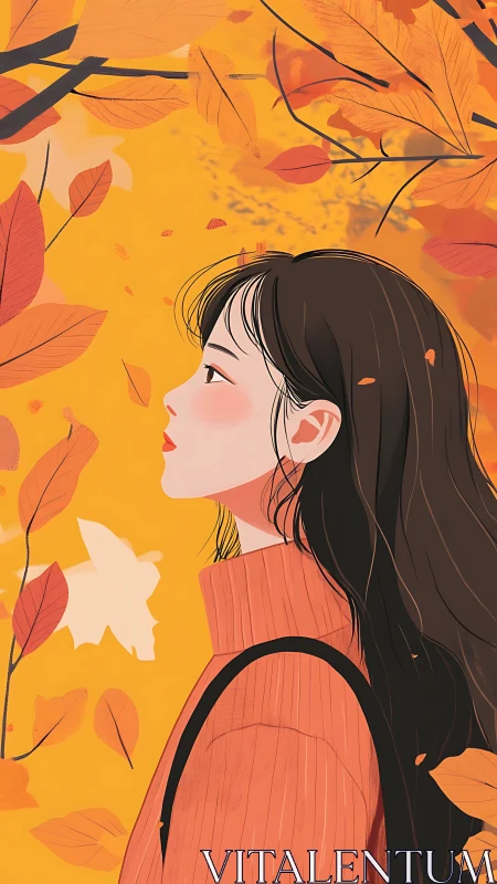 Side-profile portrait studies calm introspection in autumn hues