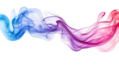 Chromatic smoke wave transitions from cool blue to warm magenta
