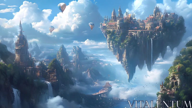 Floating fortified city occupies central aerial landmass