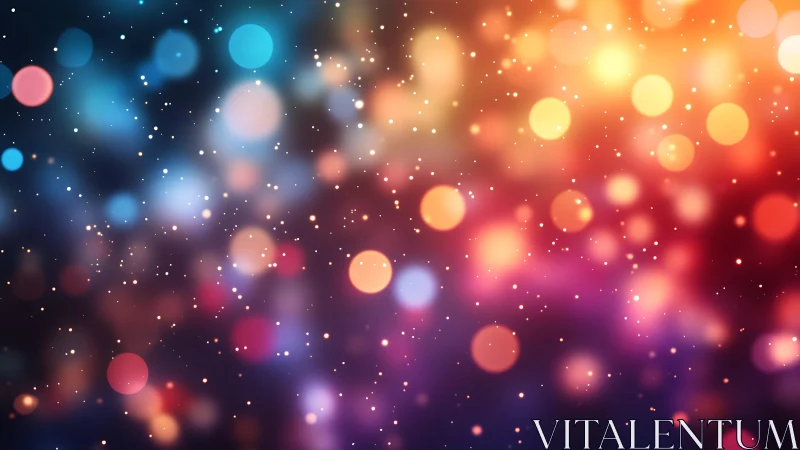 Vibrant bokeh lights in abstract digital art background style.