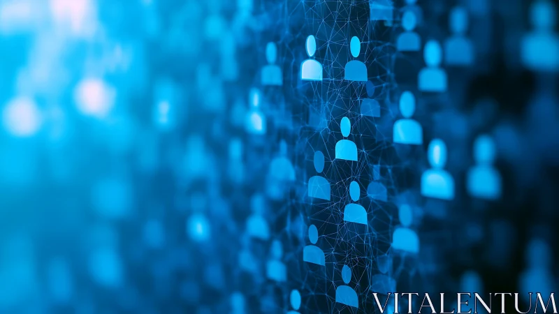 Glowing digital people icons form a gentle web of connection