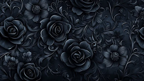 Three-Dimensional Floral Composition with Layered Rose and Daisy Forms