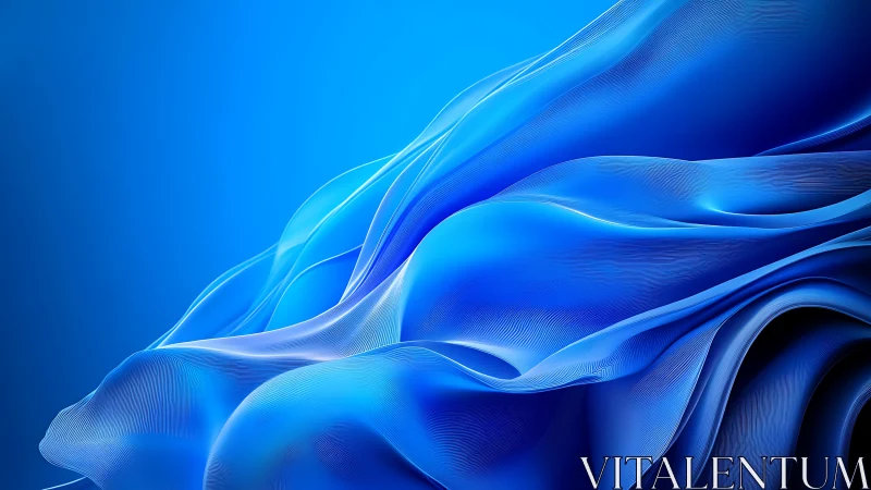 Billowing electric blue waves in smooth digital abstraction.