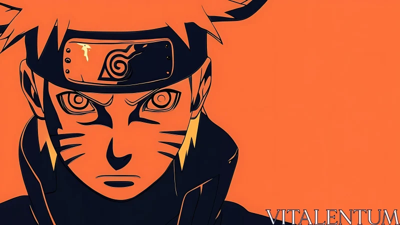 High-contrast cel-shaded ninja portrait with minimal color palette