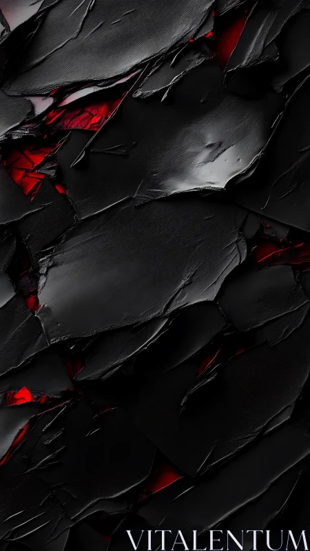 Obsidian shards over molten red abstract textured surface.