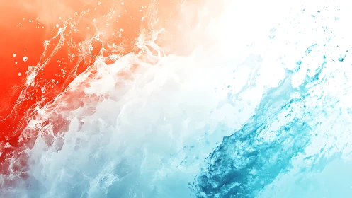 Colorful clash of warm firelight and cool ocean spray.