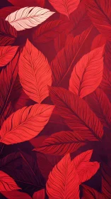 Crimson leaves drift gently across a warm autumn backdrop