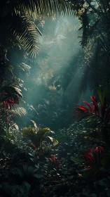 Mystical Jungle Canopy: Ethereal Light Through Ancient Forest