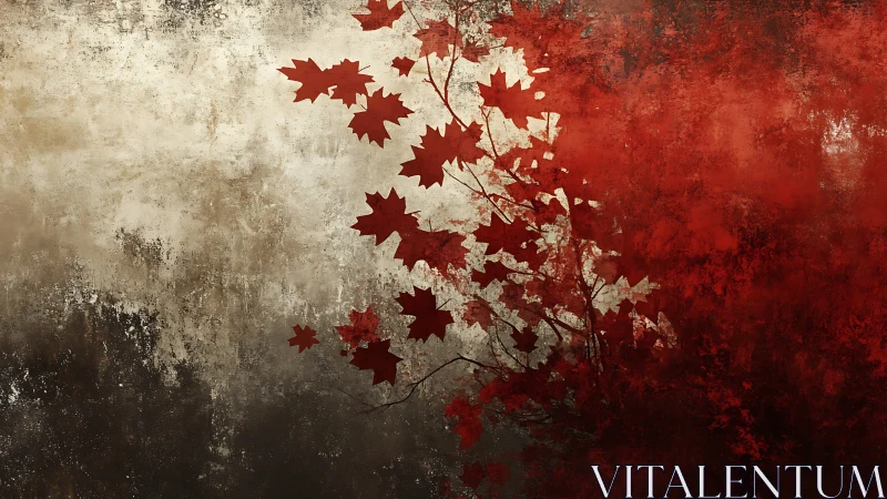 Autumn embers climbing across a weathered twilight wall.