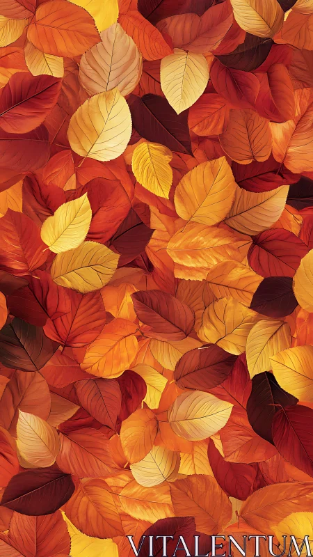 High-resolution autumn foliage pattern with layered leaf textures