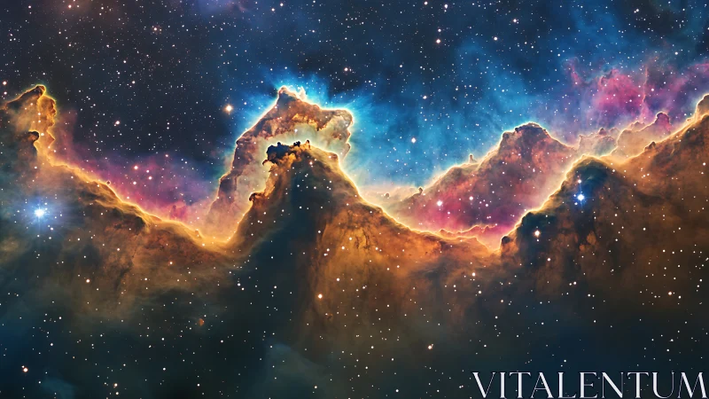 Ionized hydrogen nebula ridge with high-contrast emission fronts