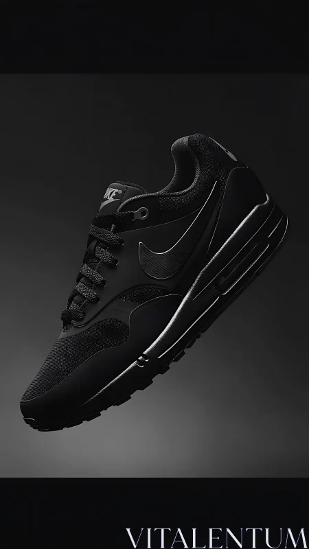 Monochrome athletic sneaker in dramatic studio spotlight.