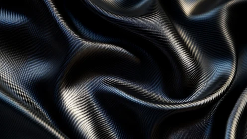 Carbon fiber satin folds with metallic specular highlights.