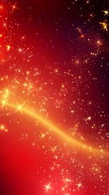 Crimson starlight river flowing through festive night sky.