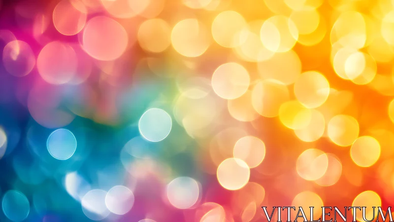 Defocused multicolor bokeh circles on gradient background.