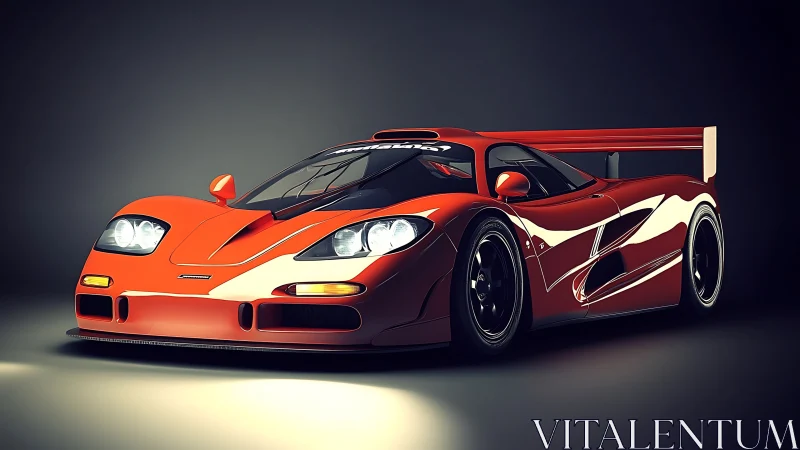 Shimmering red supercar ready to launch into the spotlight.