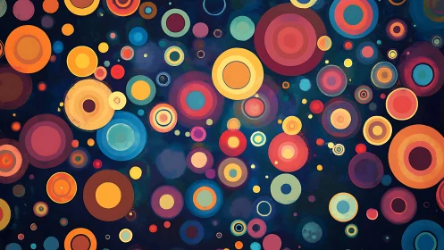 Vibrant concentric circles pulse across deep indigo space.